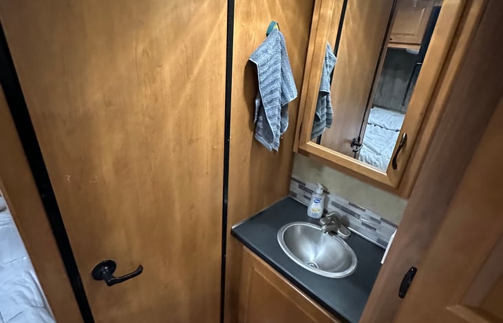 Open bathroom sink area