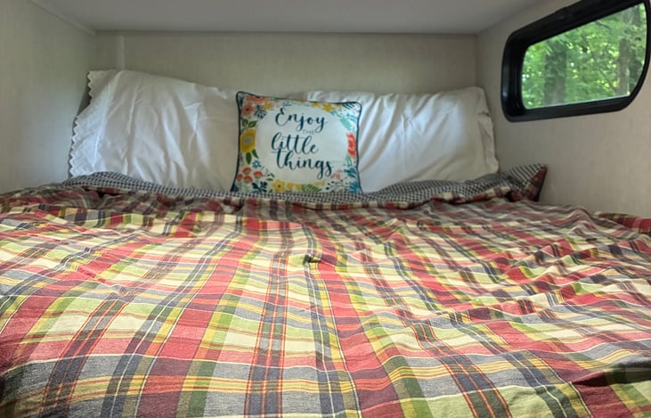 Top double bunk bed with a view.