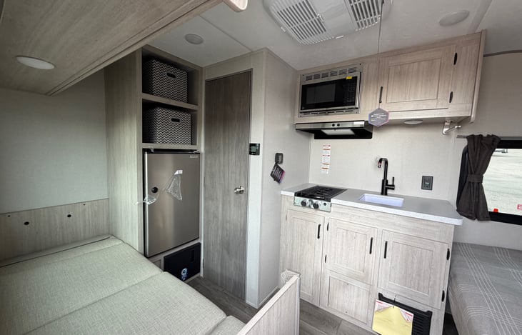 Dinette made into bed