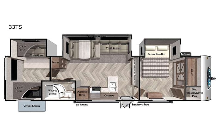 Representative floor plan provided by a trusted RVshare partner.