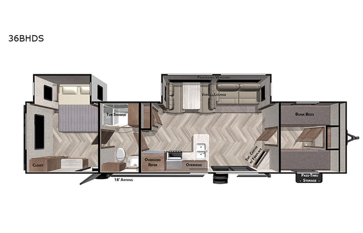 Representative floor plan provided by a trusted RVshare partner.