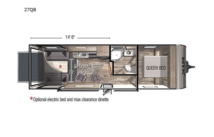 Representative floor plan provided by a trusted RVshare partner.