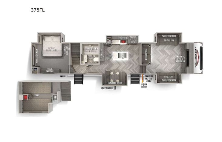 Representative floor plan provided by a trusted RVshare partner.