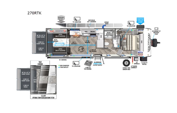 Representative floor plan provided by a trusted RVshare partner.