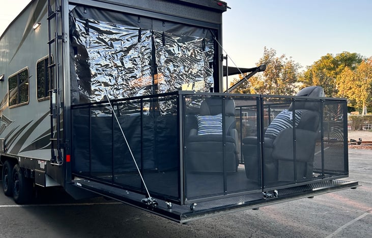 Gated patio to keep your little ones or pet(s) safe.