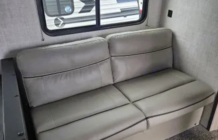 The couch folds out into a bed.