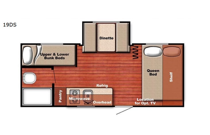 Representative floor plan provided by a trusted RVshare partner.