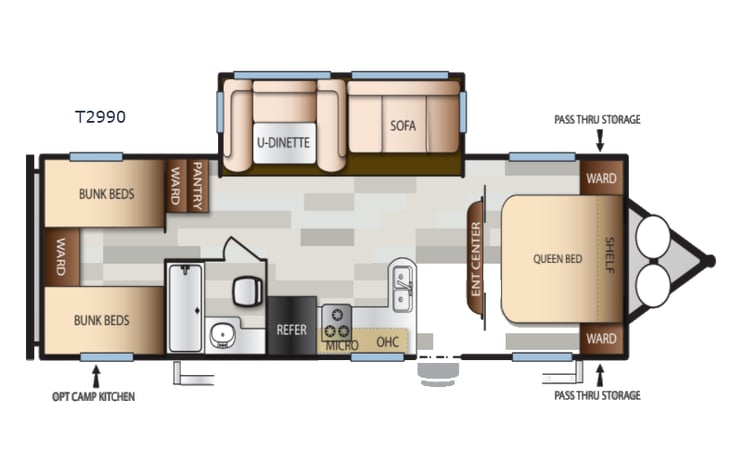 Representative floor plan provided by a trusted RVshare partner.
