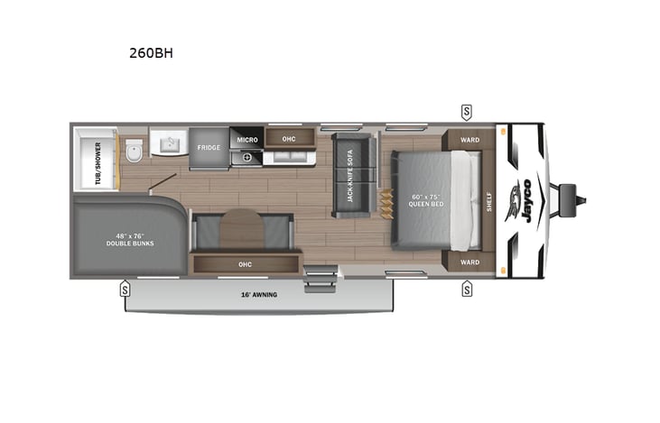 Representative floor plan provided by a trusted RVshare partner.