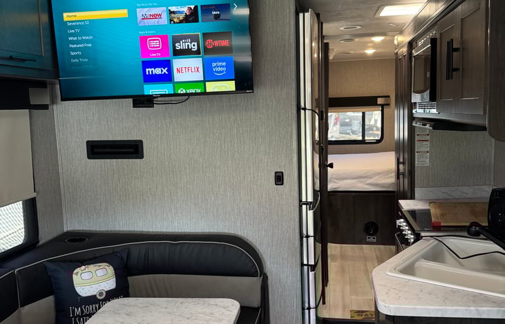 40 Inch HD Smart TV. Sit in the awesome recliners and watch your favorite movies and shows! Central Heat and AC so you stay Cool or Warm!