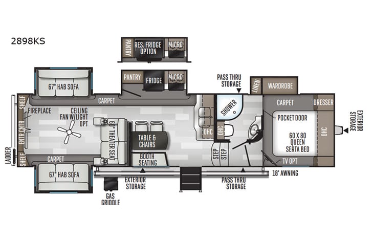 Representative floor plan provided by a trusted RVshare partner.