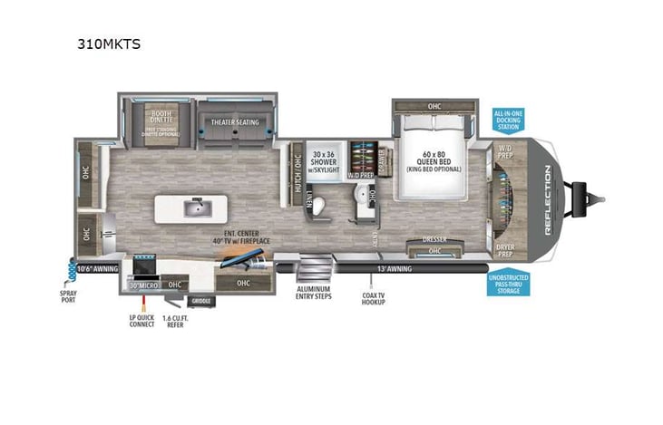 Representative floor plan provided by a trusted RVshare partner.