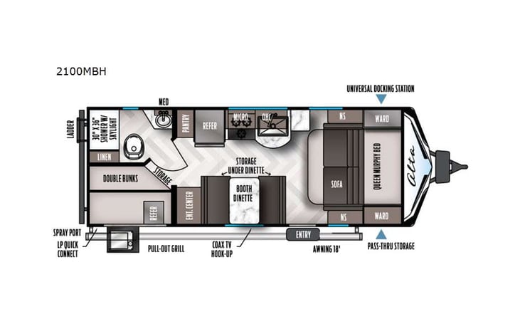 Representative floor plan provided by a trusted RVshare partner.