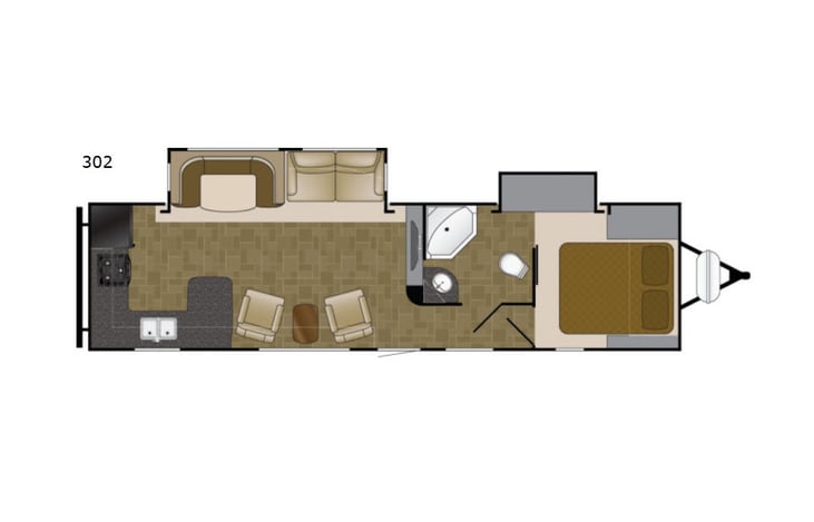 Representative floor plan provided by a trusted RVshare partner.