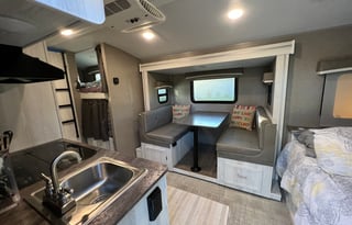 Race ready! Cozy bunk house camper.