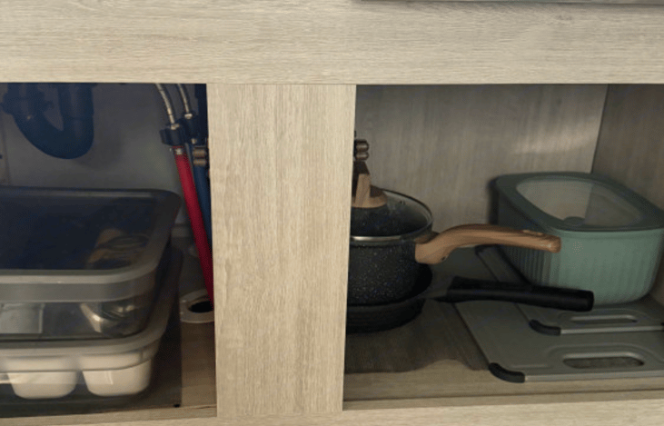 Under sink storage for utensils, pots, pans and storage containers