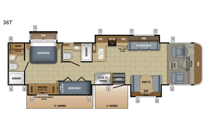 Representative floor plan provided by a trusted RVshare partner.