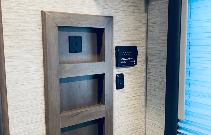 AC control. USB charging ports in bedroom