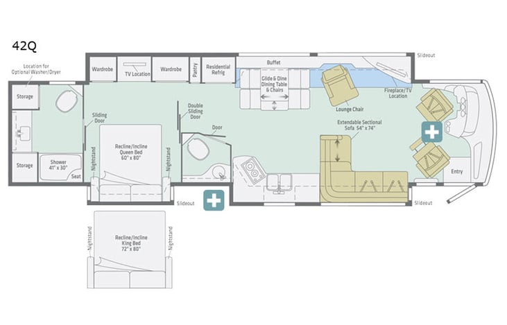 Representative floor plan provided by a trusted RVshare partner.