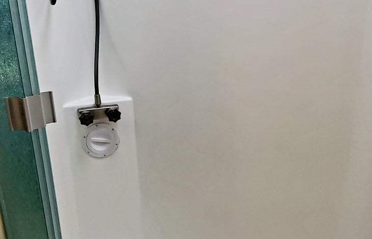 Forward bathroom sits across from the bunk beds.