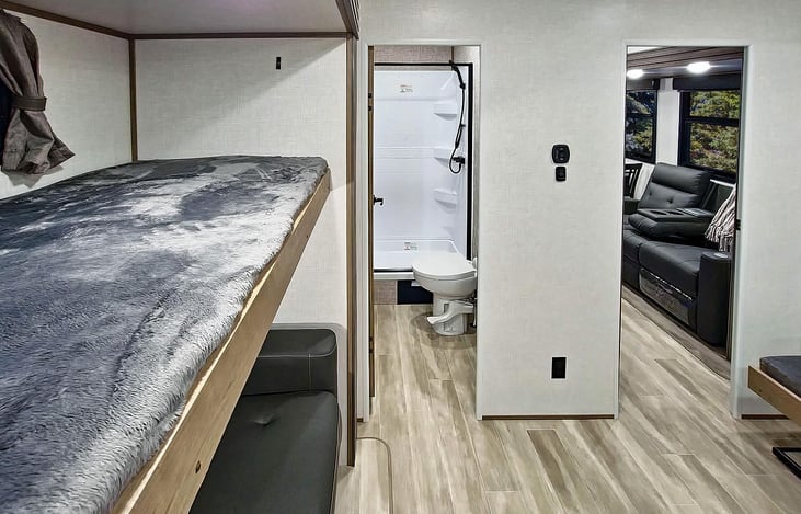 Bunk room with full private bath attached.