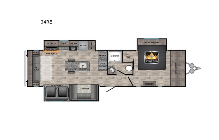 Representative floor plan provided by a trusted RVshare partner.