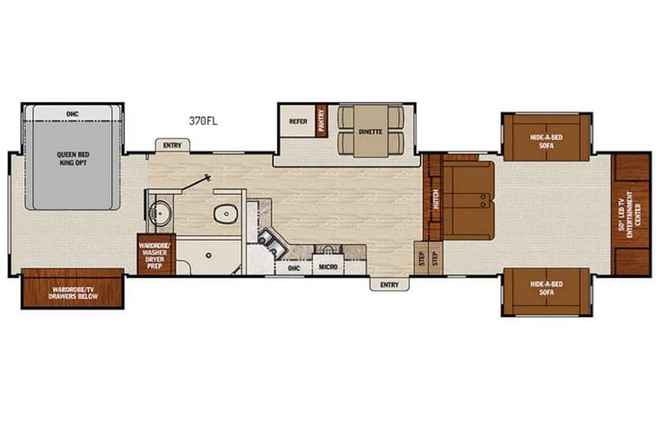 Representative floor plan provided by a trusted RVshare partner.