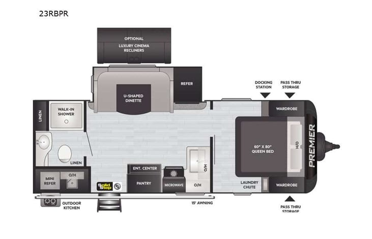Representative floor plan provided by a trusted RVshare partner.