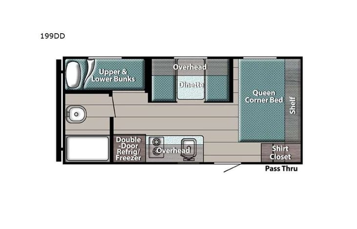 Representative floor plan provided by a trusted RVshare partner.