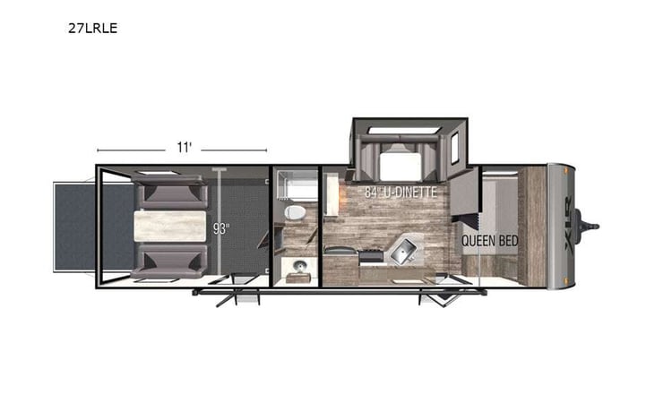 Representative floor plan provided by a trusted RVshare partner.