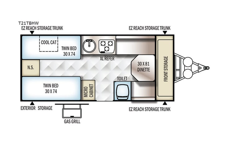 Representative floor plan provided by a trusted RVshare partner.