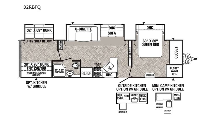 Representative floor plan provided by a trusted RVshare partner.