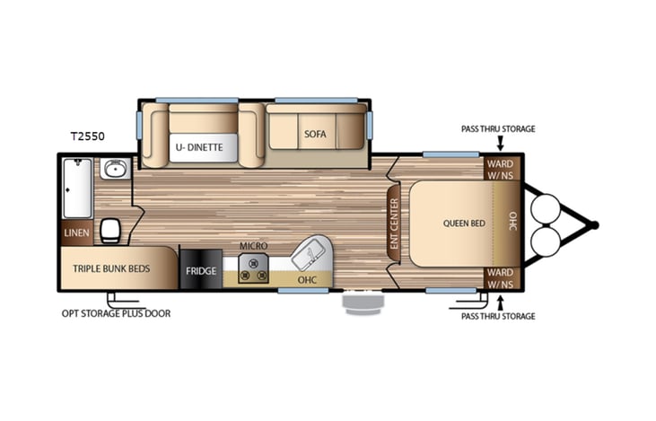 Representative floor plan provided by a trusted RVshare partner.