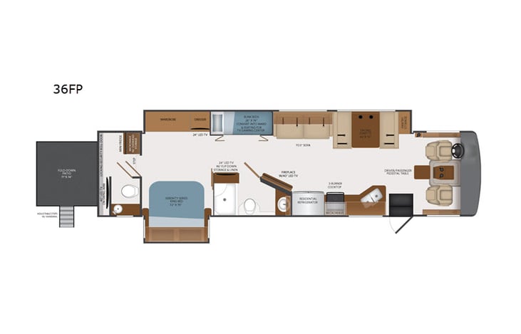 Representative floor plan provided by a trusted RVshare partner.