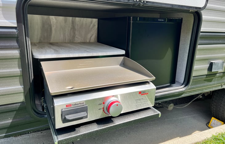 We love to cook pancakes on the grill for breakfast and burgers for dinner!