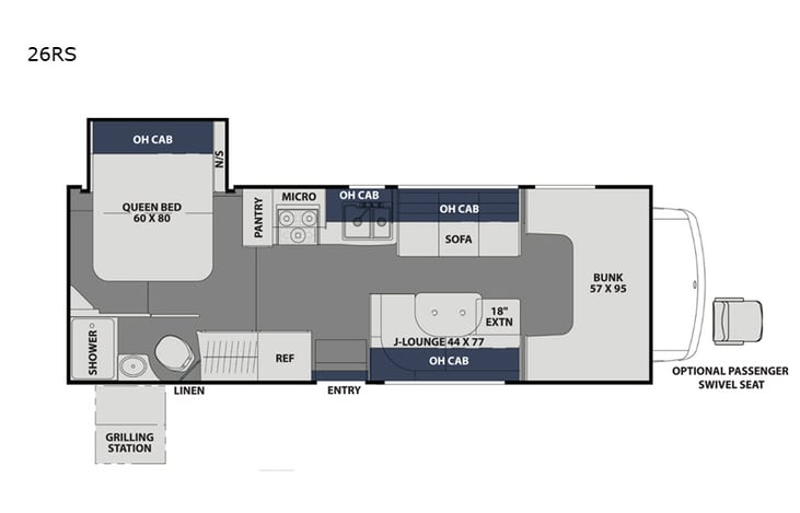 Representative floor plan provided by a trusted RVshare partner.