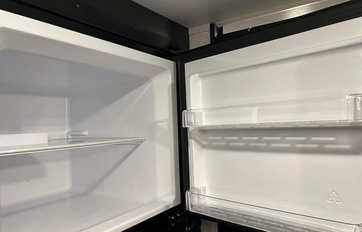 Large freezer with travel door lock