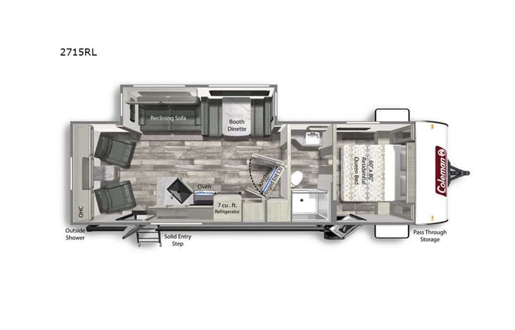 Representative floor plan provided by a trusted RVshare partner.