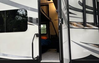 42’ Luxury Toyhauler with rare Side Patio