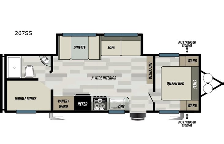 Representative floor plan provided by a trusted RVshare partner.
