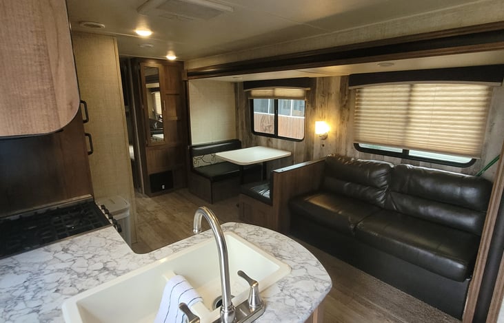 Dinette and fold down sofa