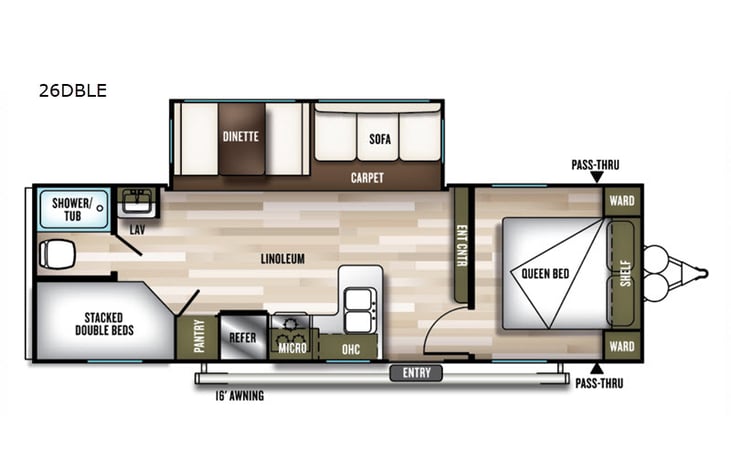 Representative floor plan provided by a trusted RVshare partner.