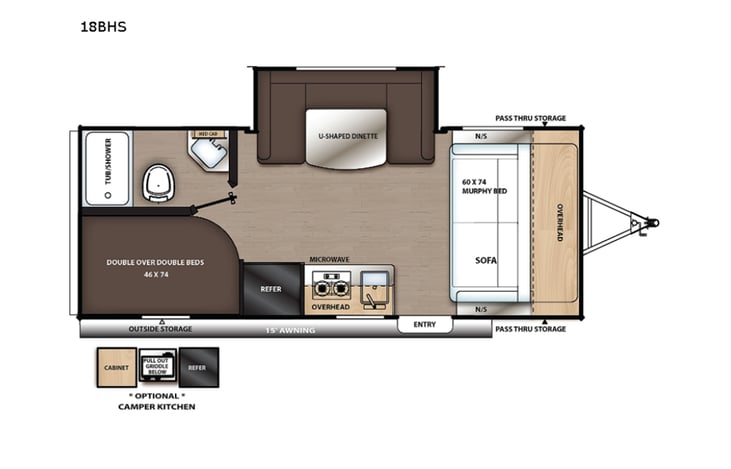 Representative floor plan provided by a trusted RVshare partner.