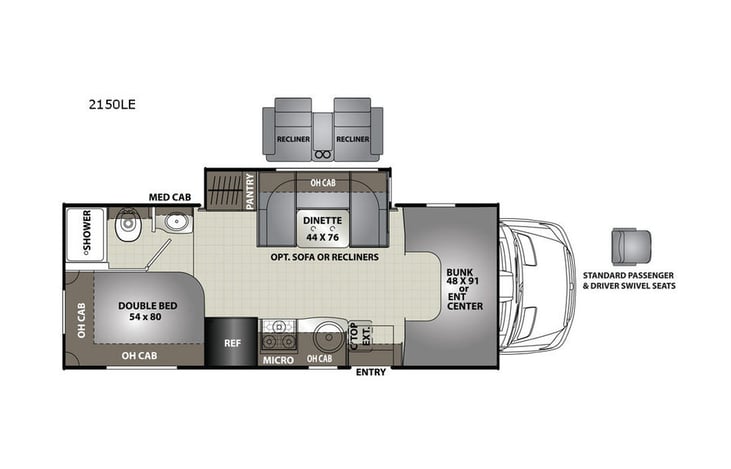 Representative floor plan provided by a trusted RVshare partner.
