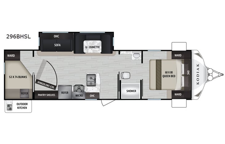 Representative floor plan provided by a trusted RVshare partner.