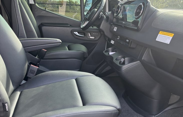 Comfortable leather interior, with swivel, power & heated seats!