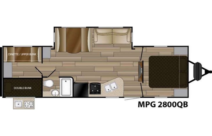 Representative floor plan provided by a trusted RVshare partner.