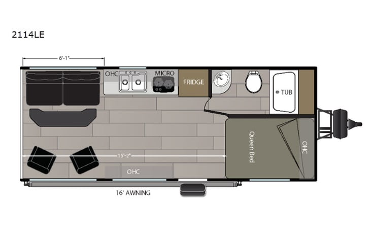 Representative floor plan provided by a trusted RVshare partner.
