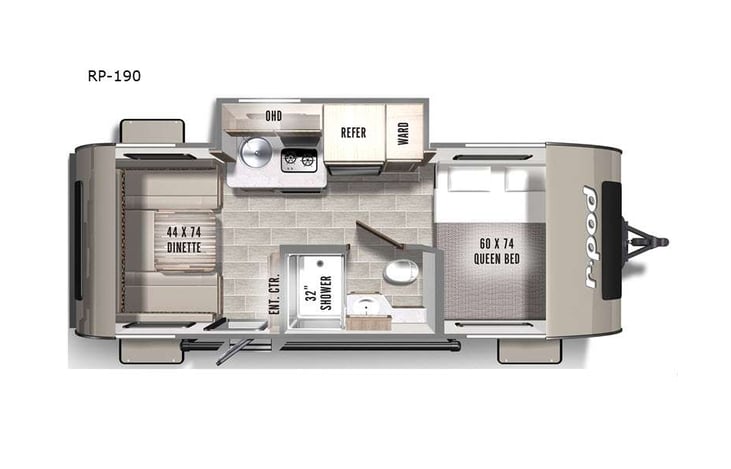 Representative floor plan provided by a trusted RVshare partner.