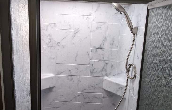 A functional shower, not large..but not small